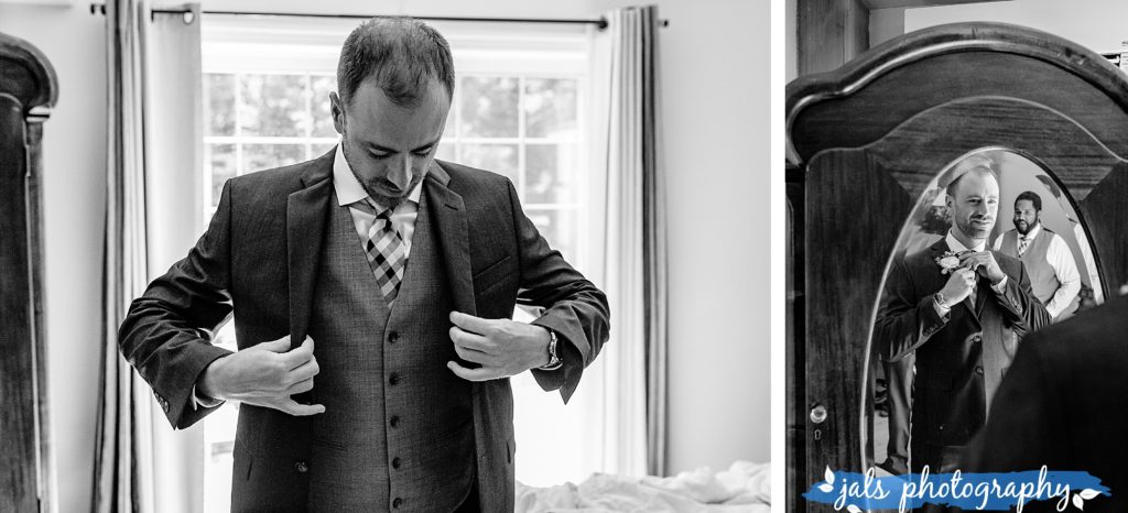 groom getting ready at timber house resort