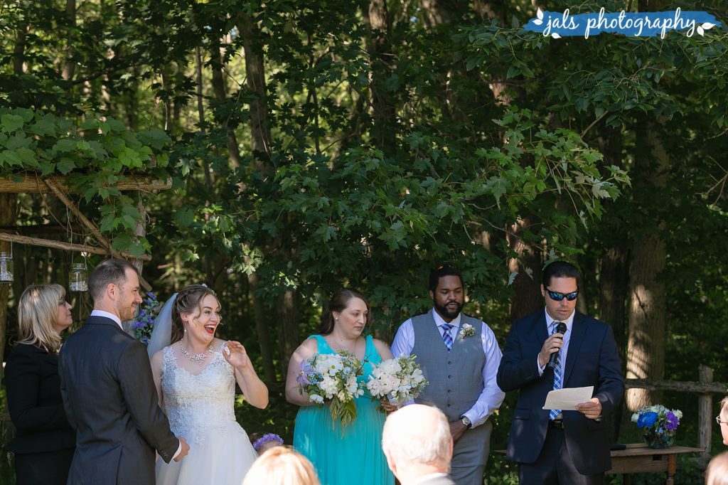 outdoor wedding ceremony at timber house resort