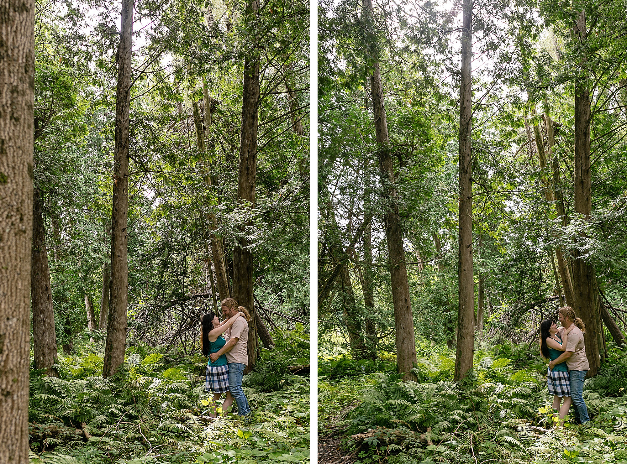 Romantic forest engagement images
