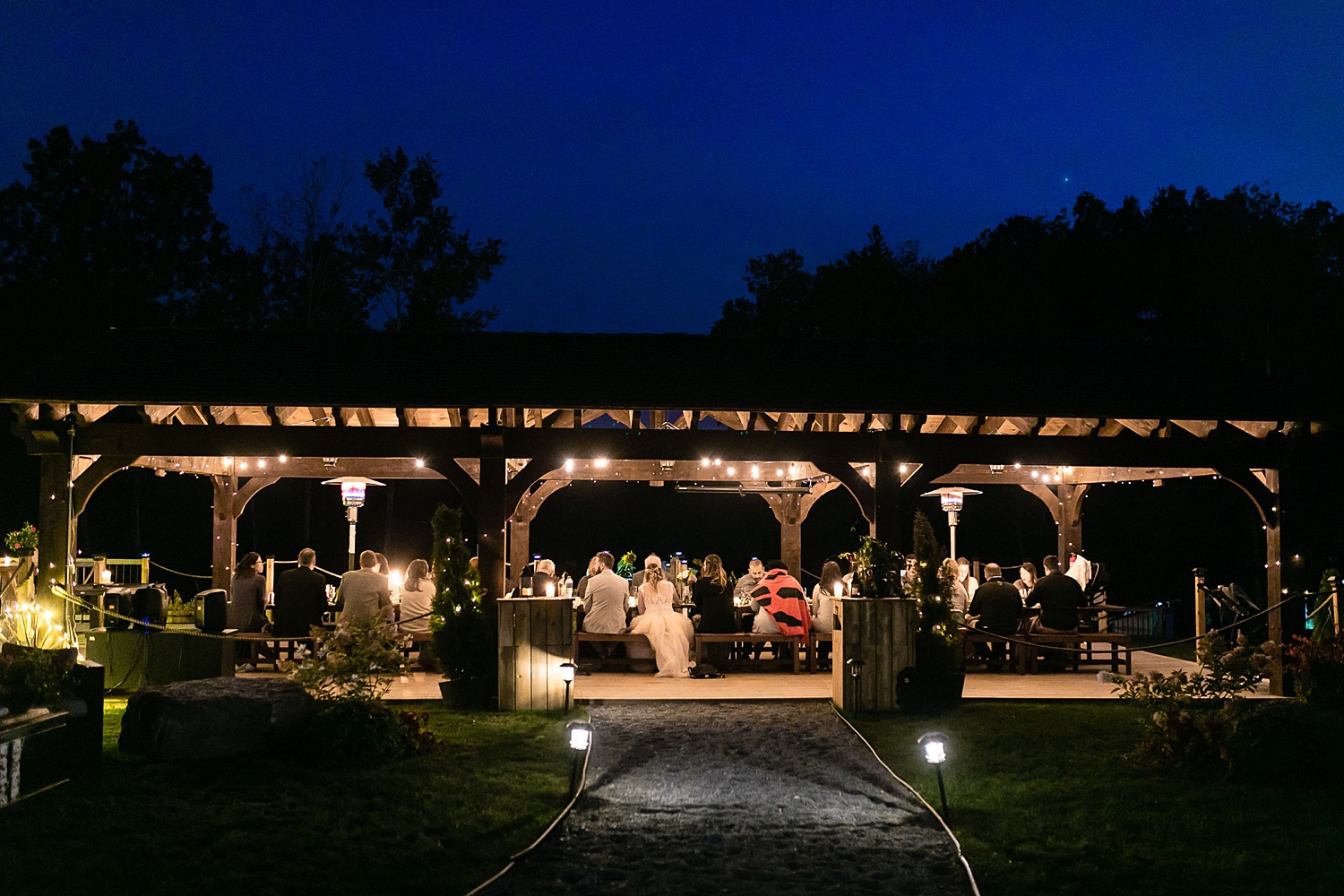 night time reception at whispering springs