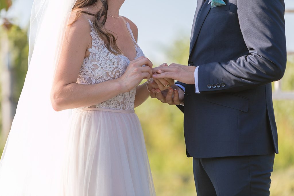 exchanging rings at casa dea winery